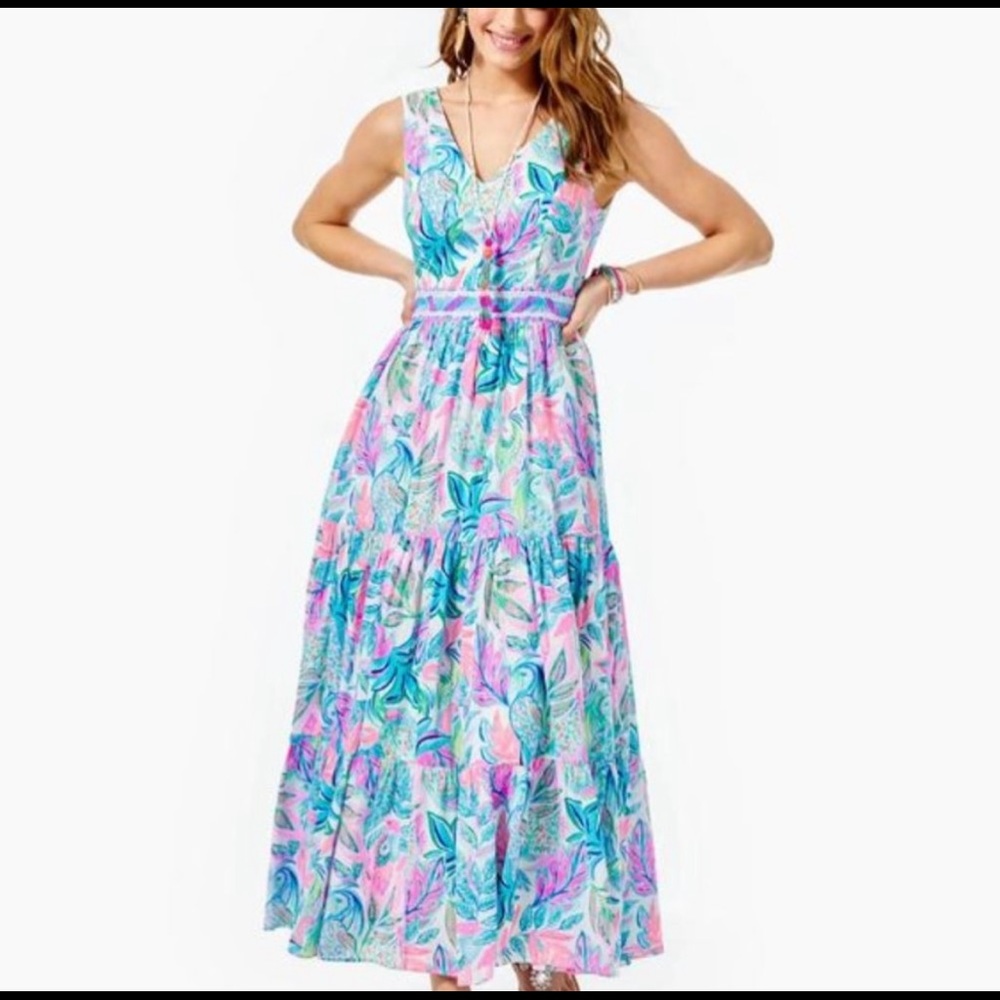 Lilly Pulitzer Charleen Maxi, Size 6, Toucan Do It Better